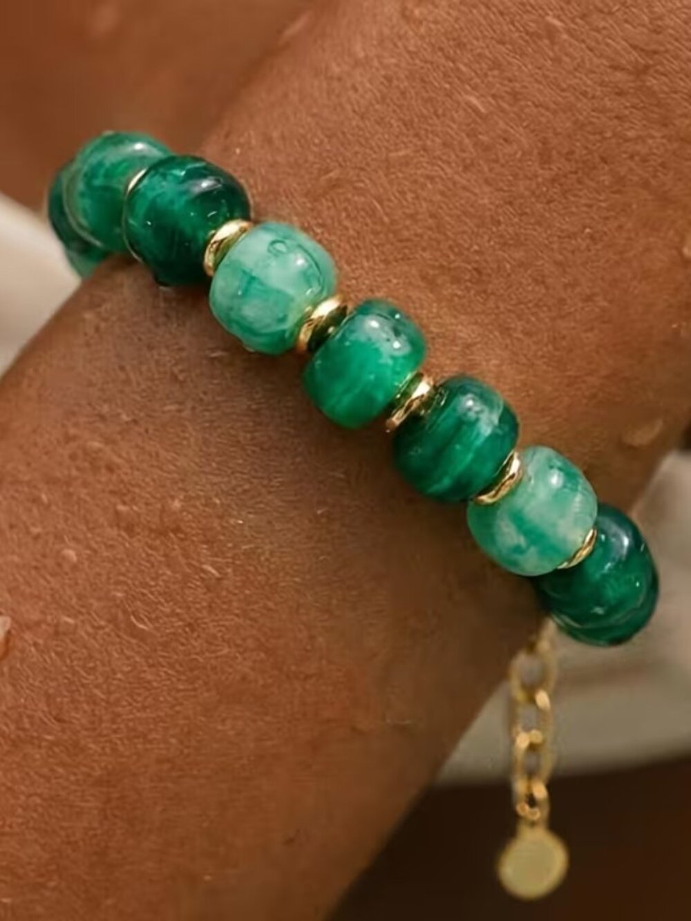 Green Chunky Beaded Bracelet (NEW & SO PRETTY!)